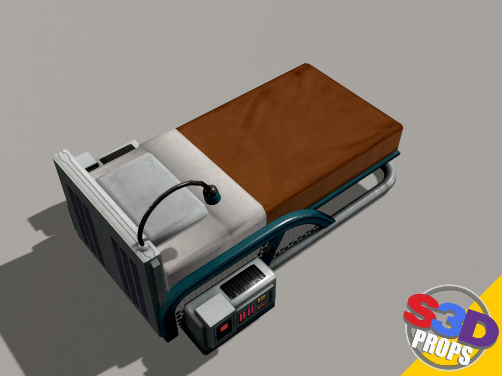 scifi bed 3D model_2