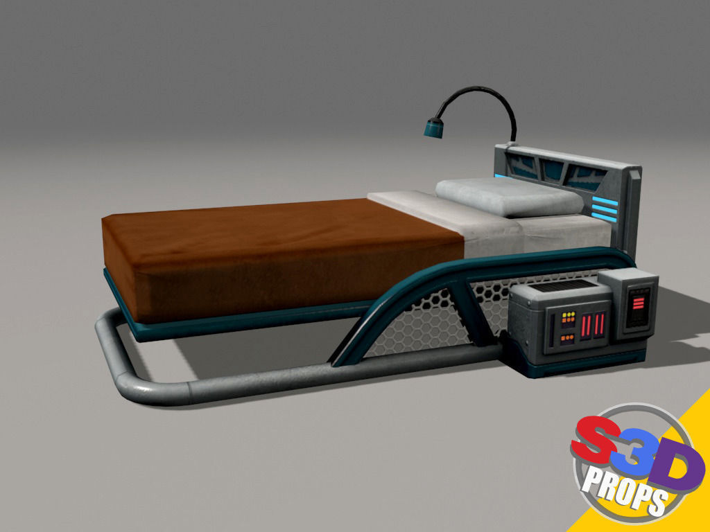scifi bed 3D model_19