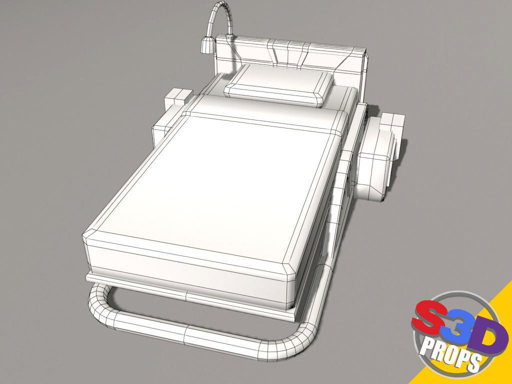 scifi bed 3D model_16