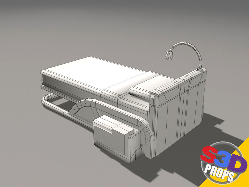 scifi bed 3D model_12