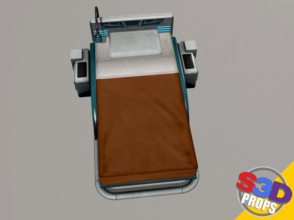 scifi bed 3D model_9
