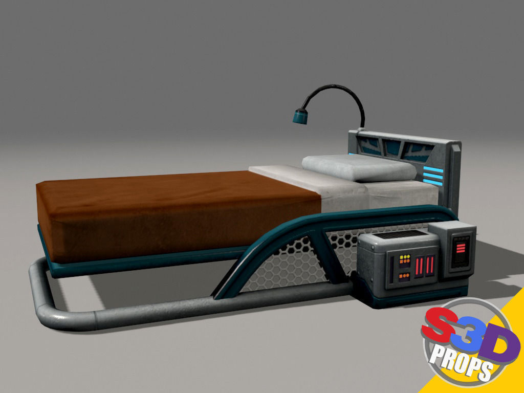scifi bed 3D model_10