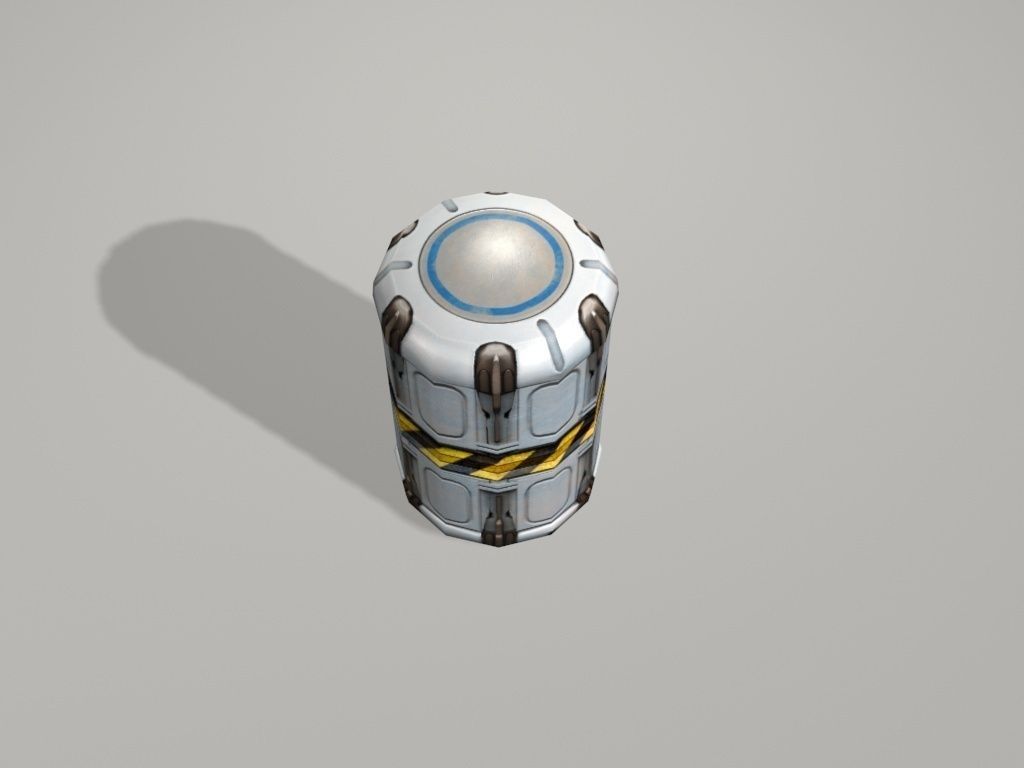 scifi canister 3D model_2