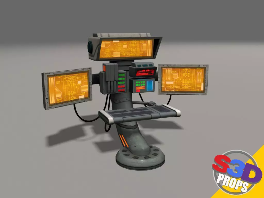 Scifi control panel2 3D model_0