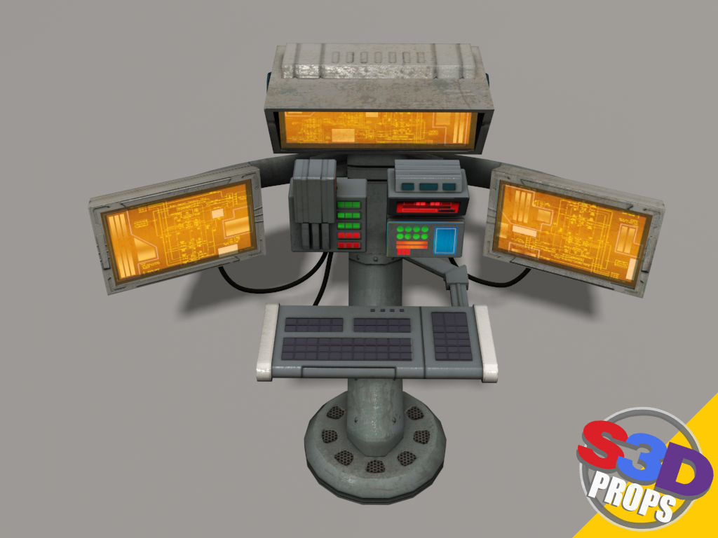 Scifi control panel2 3D model_2