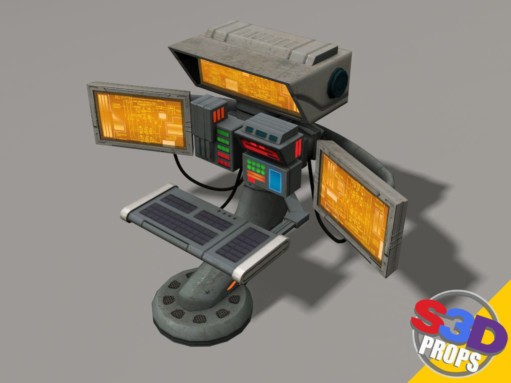 Scifi control panel2 3D model_12