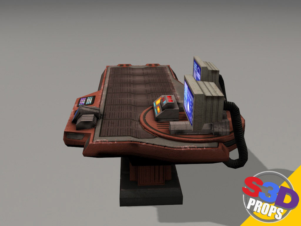 Scifi repair table 3D model_7