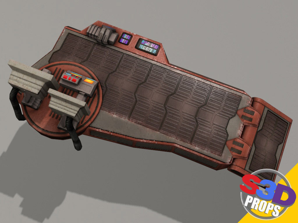 Scifi repair table 3D model_8