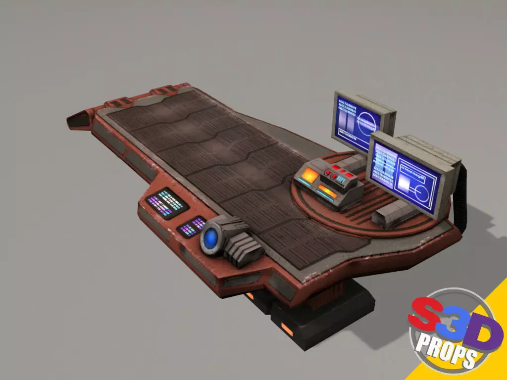 Scifi repair table 3D model_0