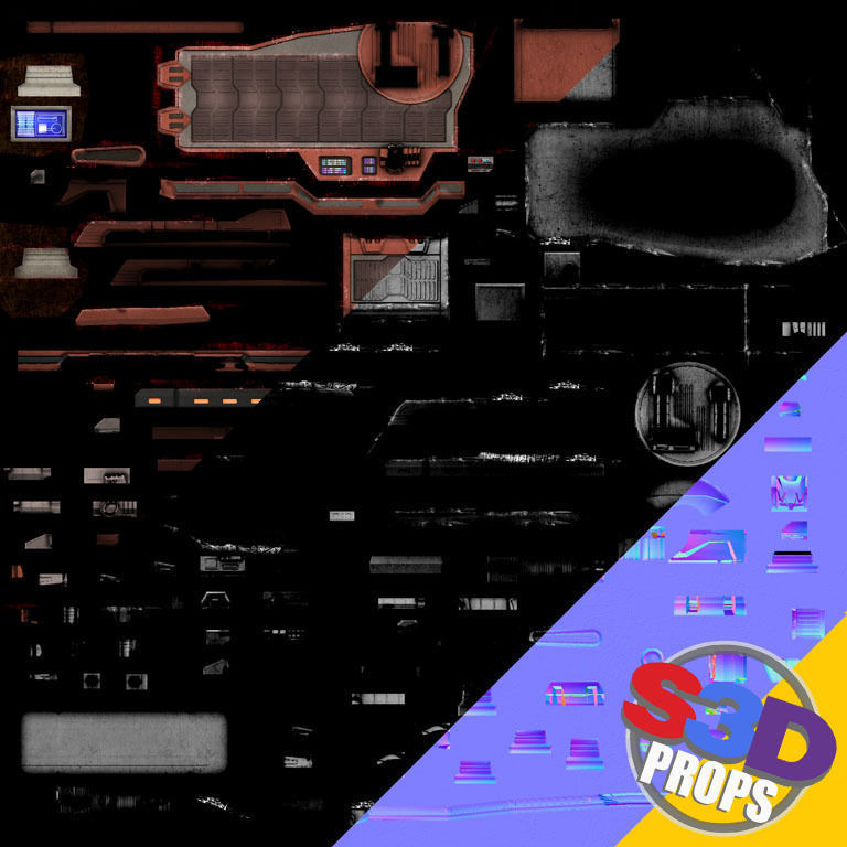 Scifi repair table 3D model_5