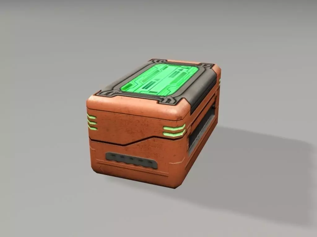 scifi orange crate 3D model_0