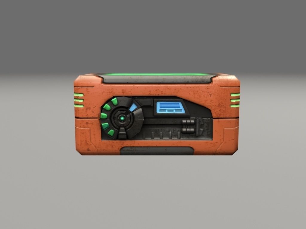 scifi orange crate 3D model_1