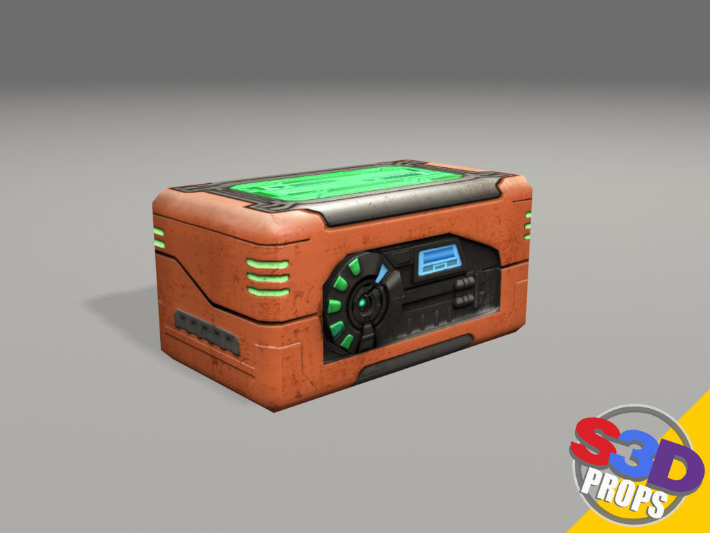 scifi orange crate 3D model_11