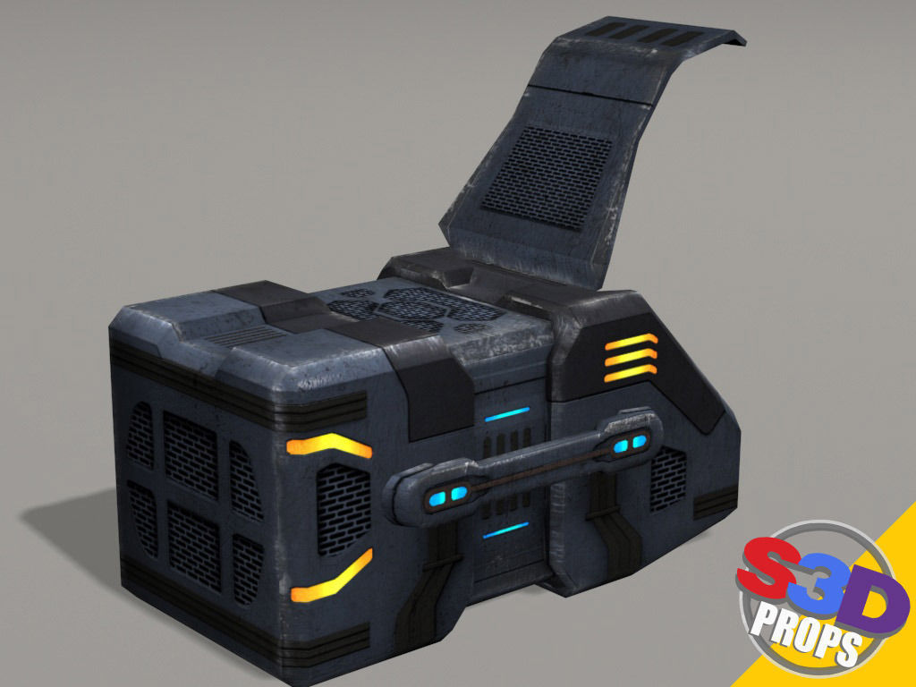 Scifi big crate2 3D model_3