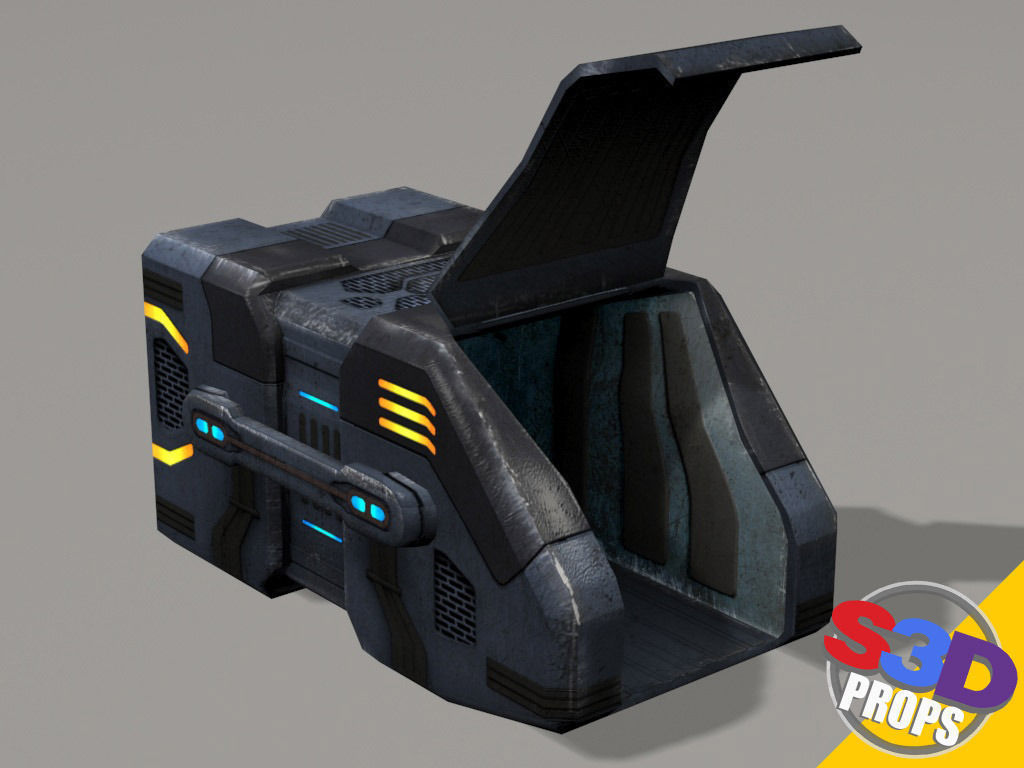 Scifi big crate2 3D model_7