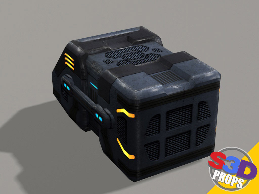 Scifi big crate2 3D model_6