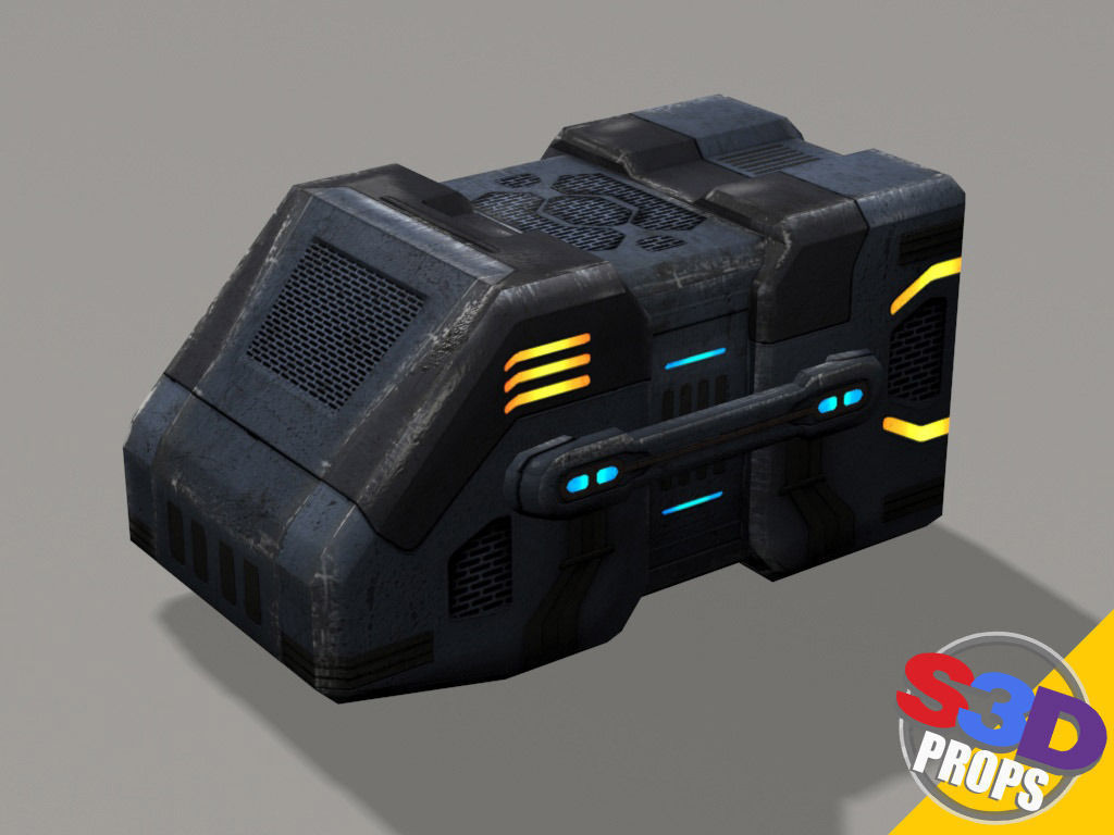 Scifi big crate2 3D model_5