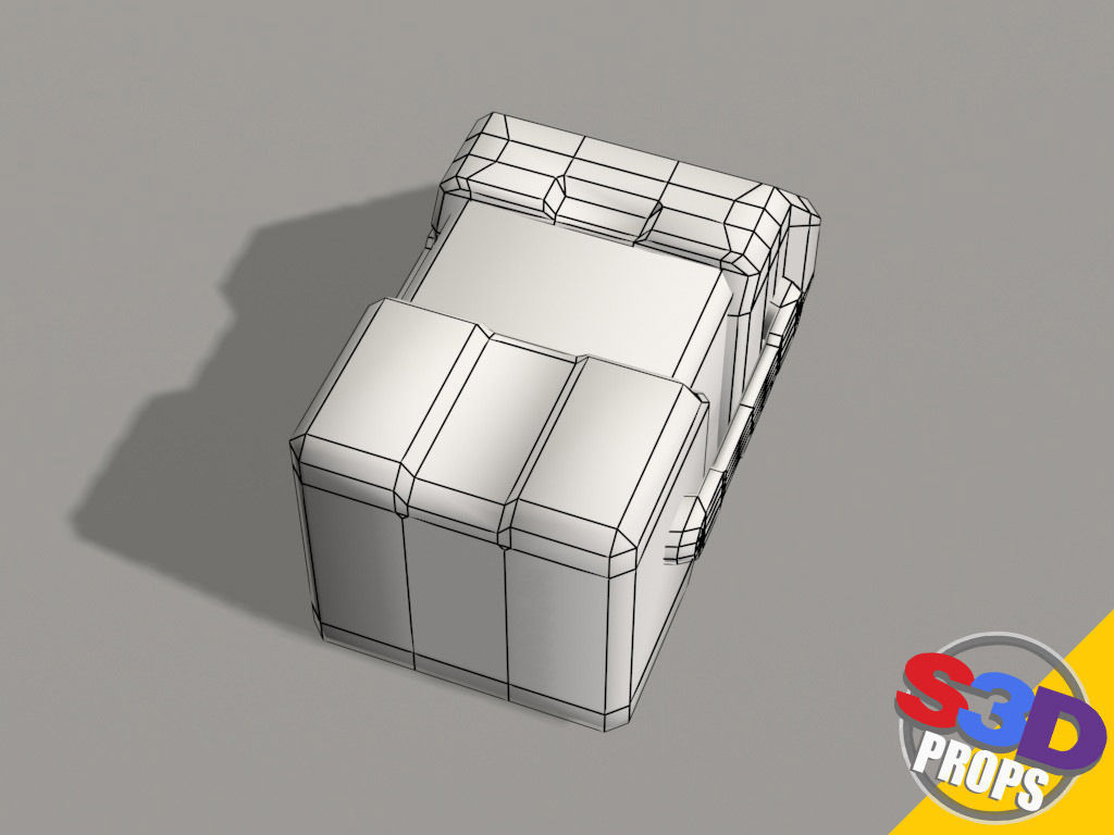 Scifi big crate2 3D model_1