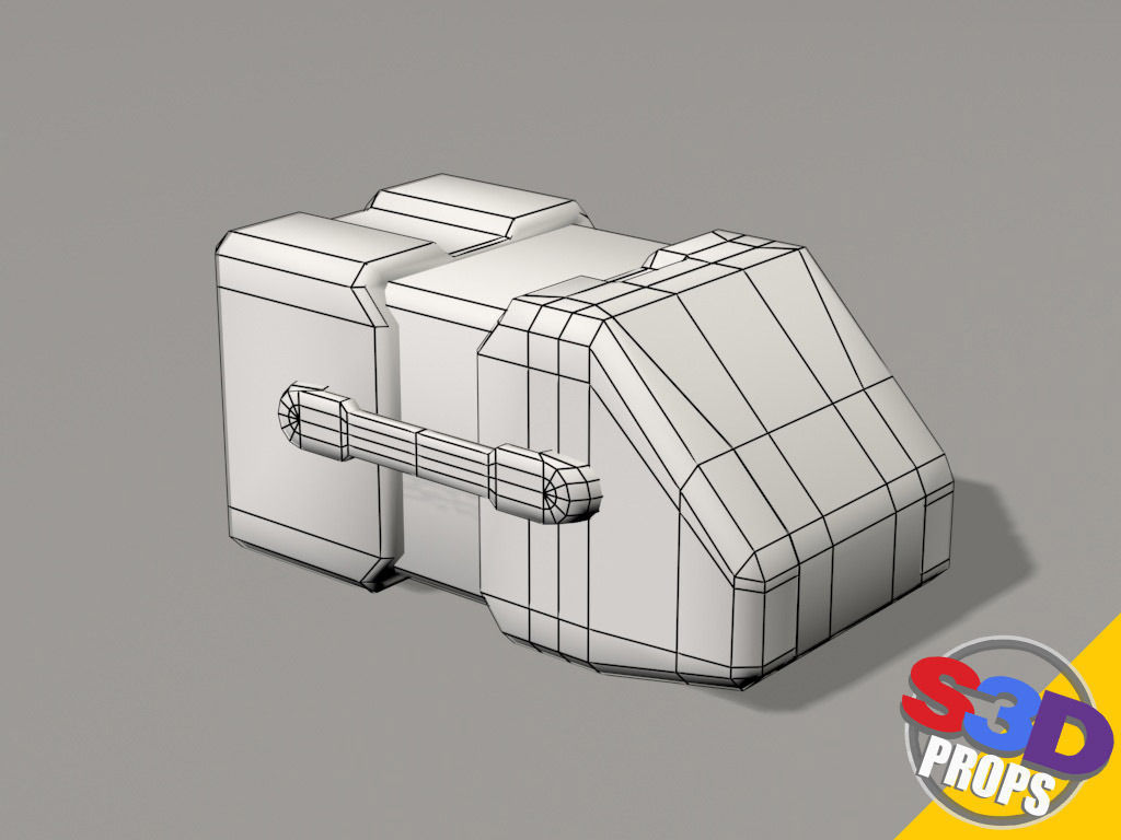 Scifi big crate2 3D model_2