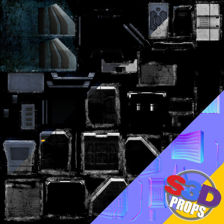 Scifi big crate2 3D model_4