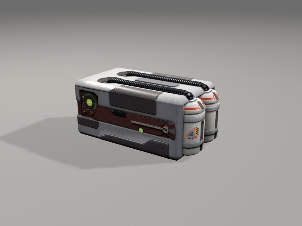 scifi crate2 3D model_4