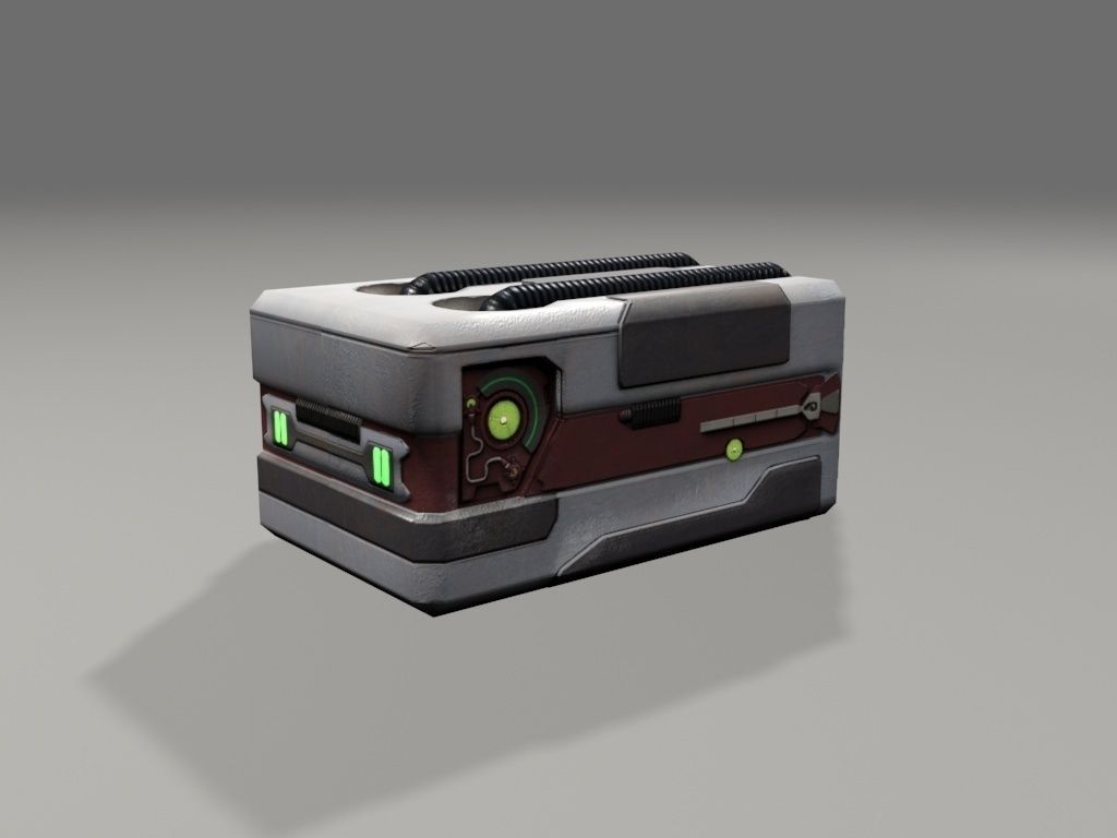 scifi crate2 3D model_7
