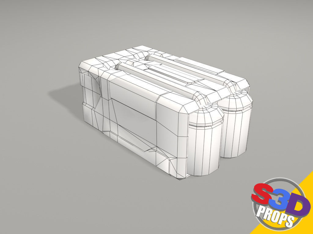 scifi crate2 3D model_6