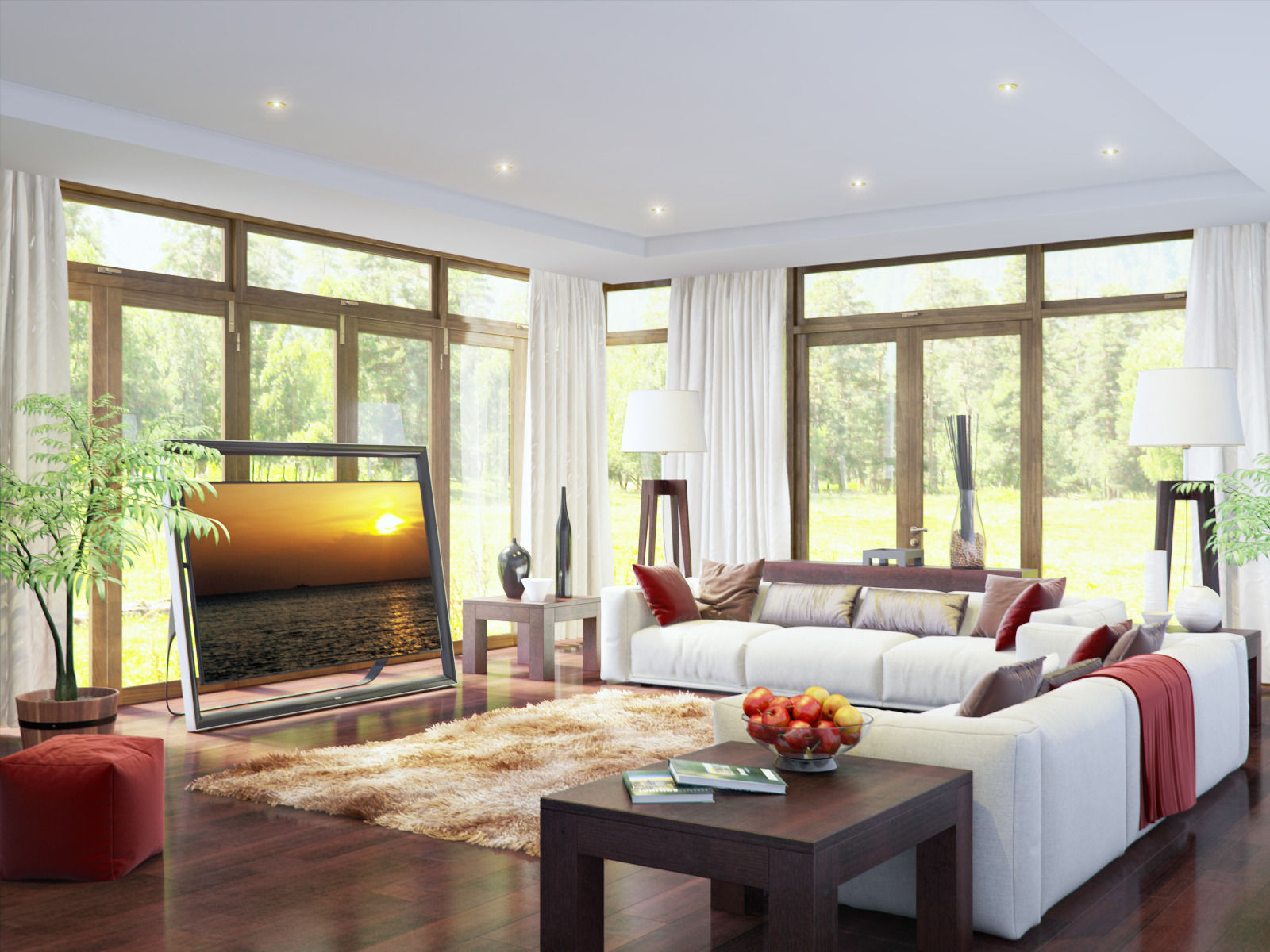 living room V-ray Interior scene 3D model_13