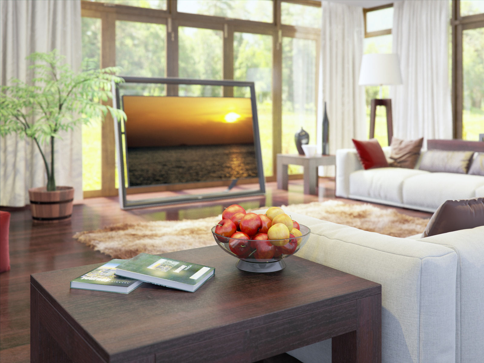 living room V-ray Interior scene 3D model_12