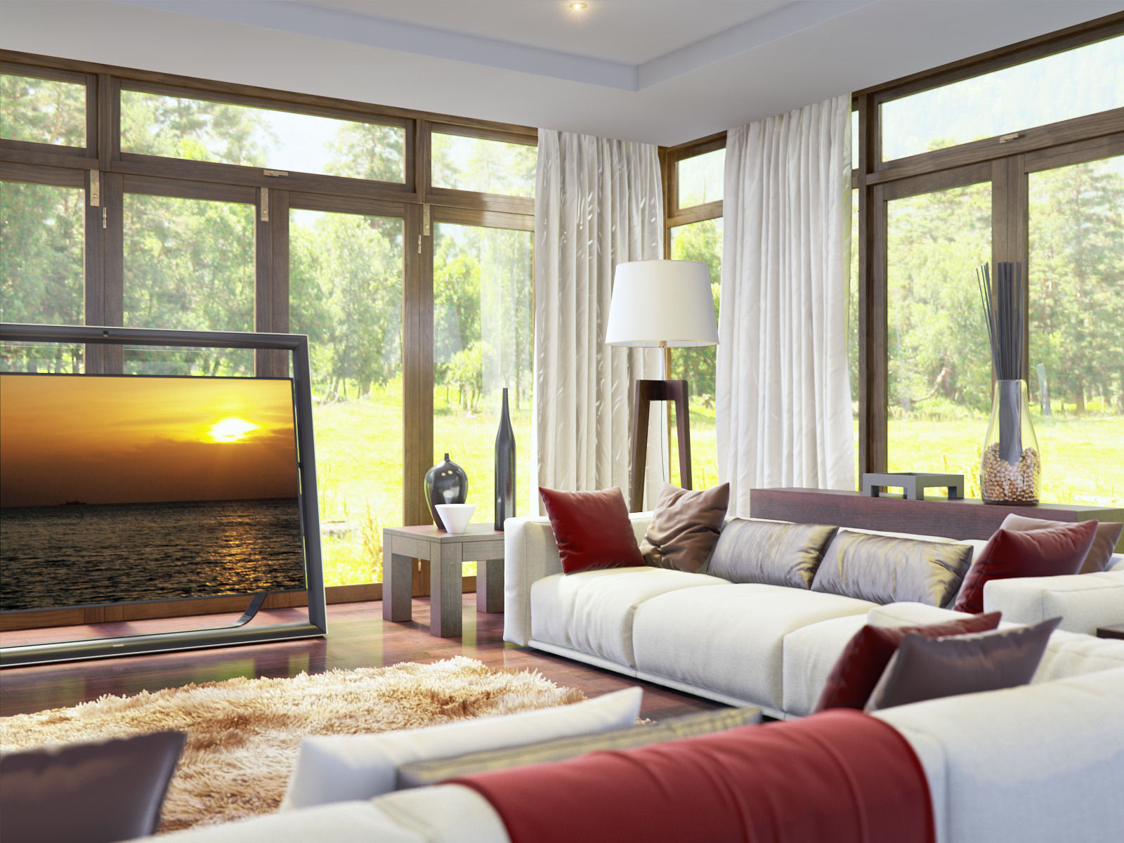 living room V-ray Interior scene 3D model_14