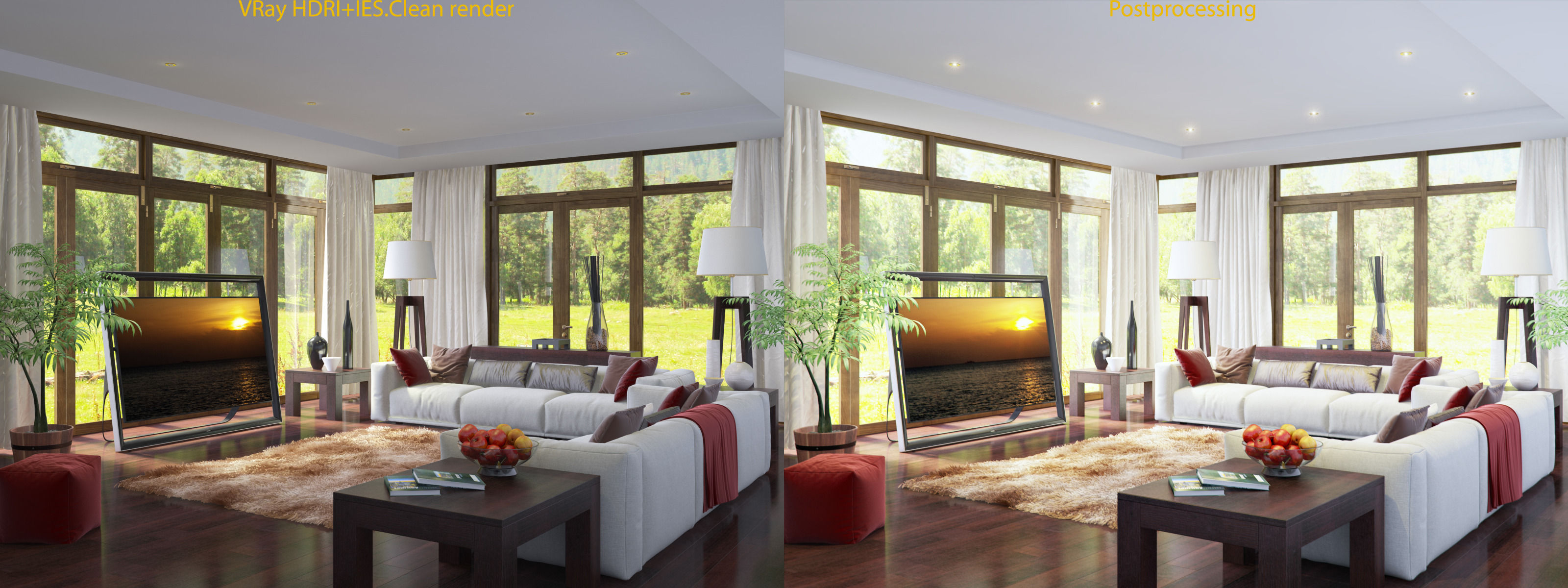 living room V-ray Interior scene 3D model_18