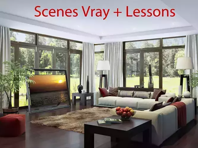 living room V-ray Interior scene