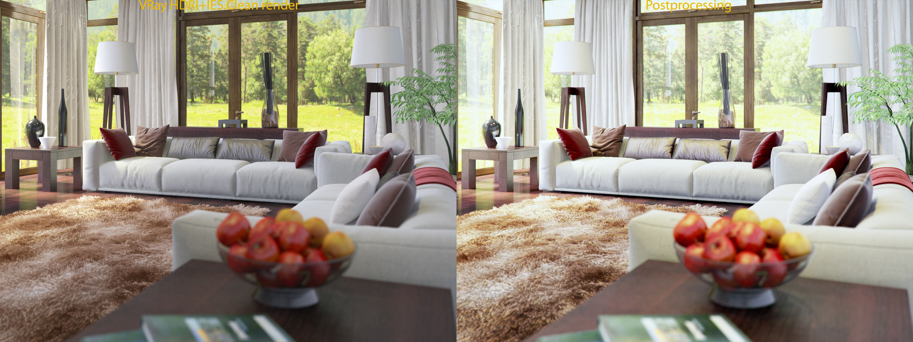 living room V-ray Interior scene 3D model_19