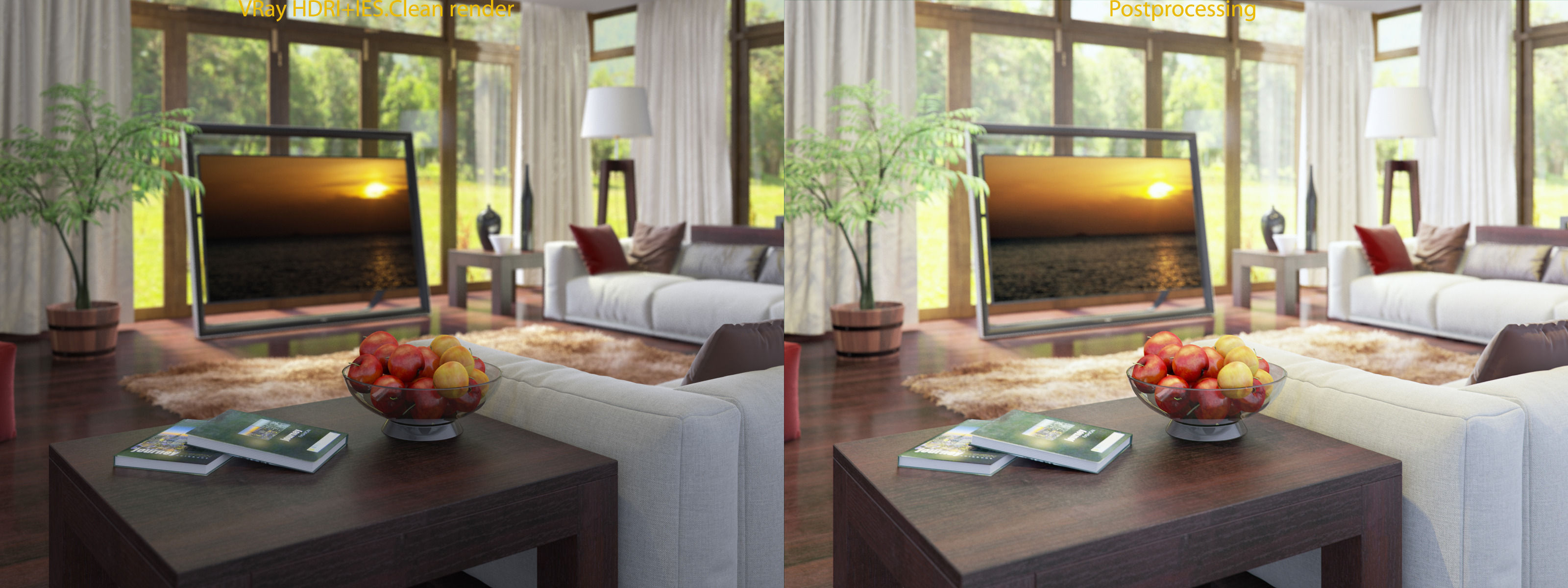 living room V-ray Interior scene 3D model_24