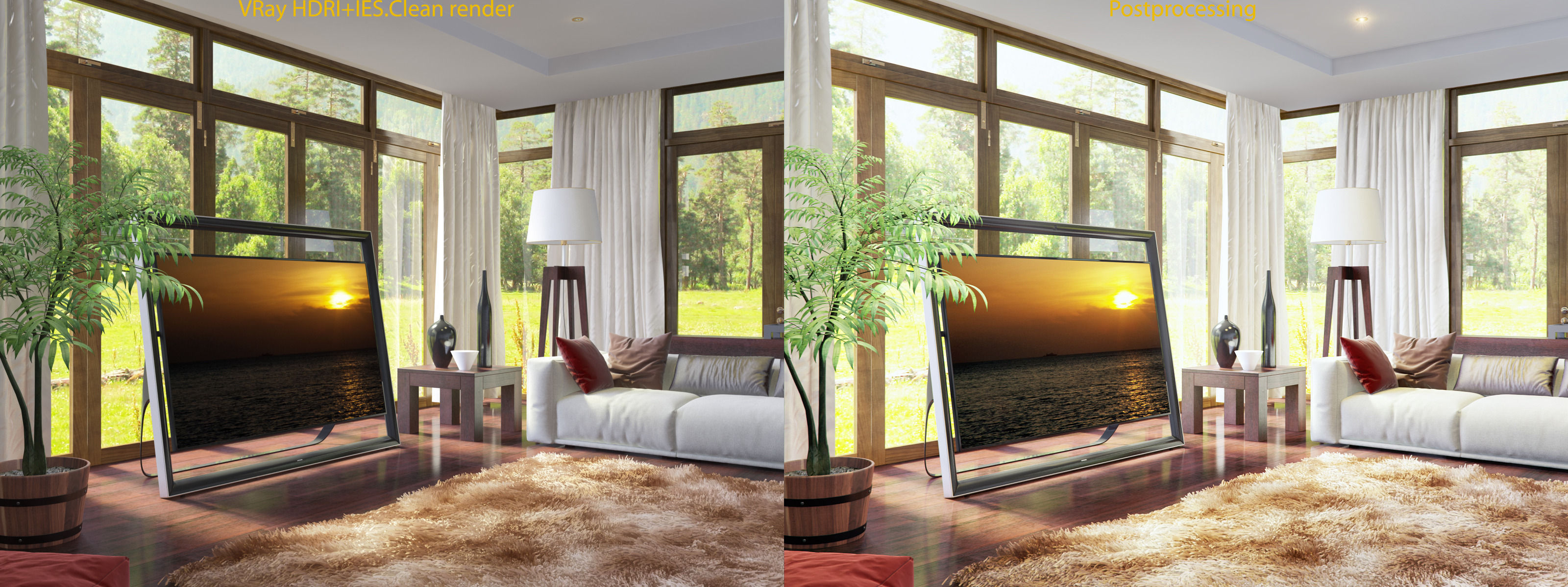 living room V-ray Interior scene 3D model_20