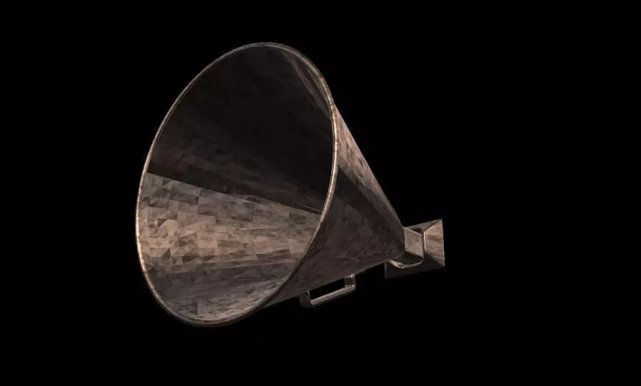 old megaphone Free low-poly 3D model_0
