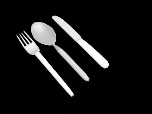 Basic Flatware Set Free low-poly 3D model_0