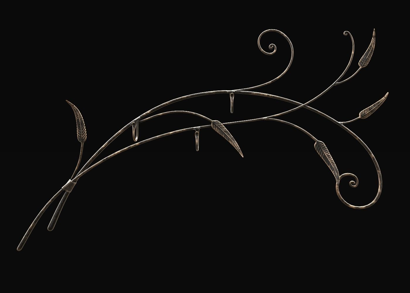 Hanger ornate metal wall art 3D model_0