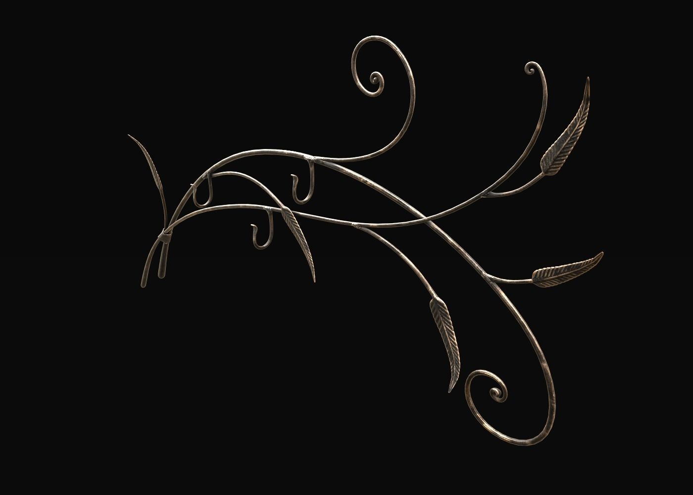 Hanger ornate metal wall art 3D model_1
