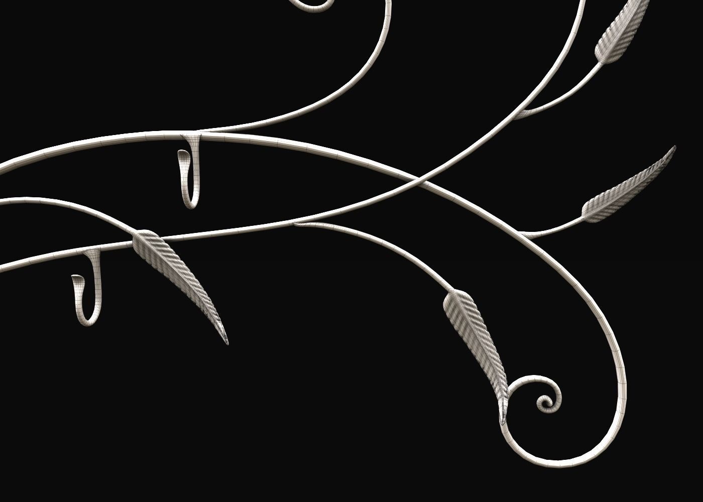 Hanger ornate metal wall art 3D model_8