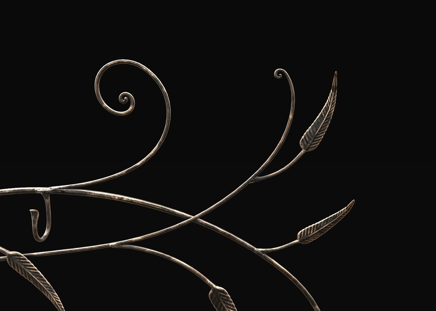 Hanger ornate metal wall art 3D model_5