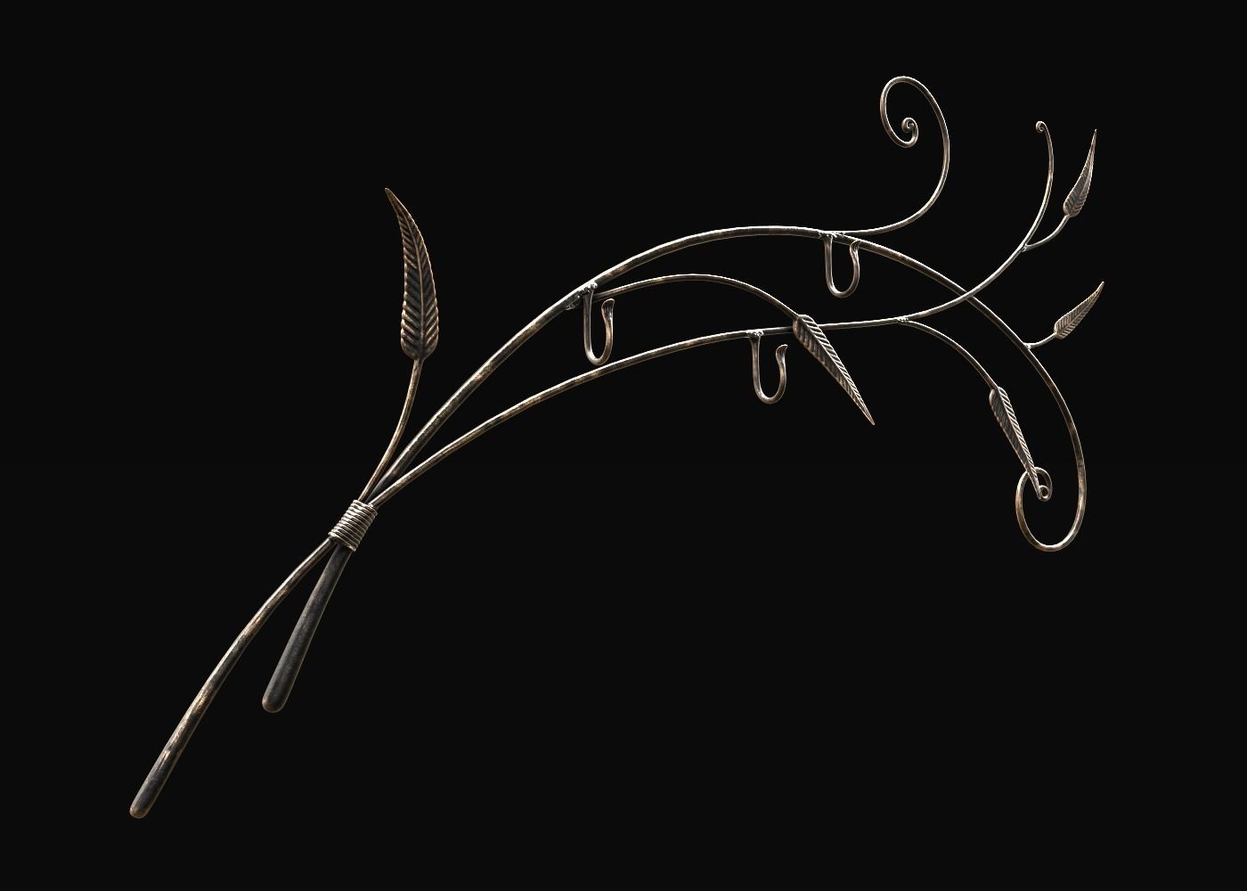 Hanger ornate metal wall art 3D model_3