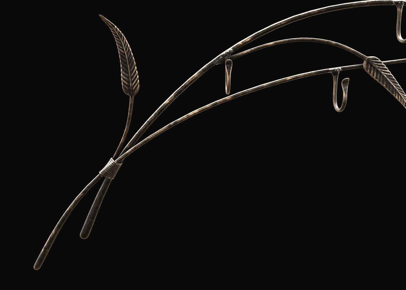 Hanger ornate metal wall art 3D model_6