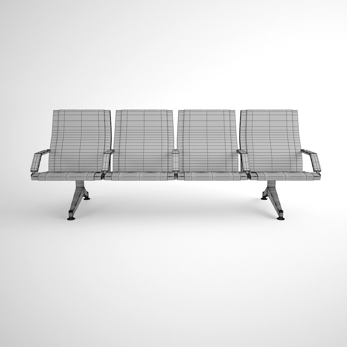 Figueras 3100 Mauro - Ergonomic benches for airports 3D model_5