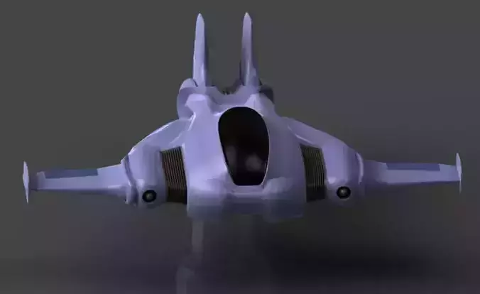 Aquajet futuristic fighter jet 3D print model