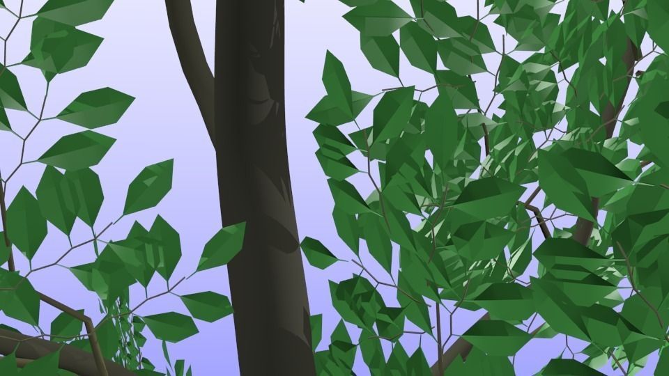 Simple Leaf Tree Free 3D model_2