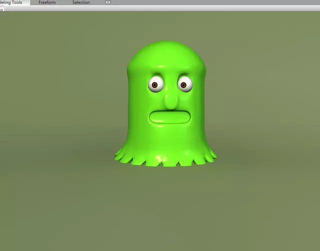 Green octopus 3D model_0