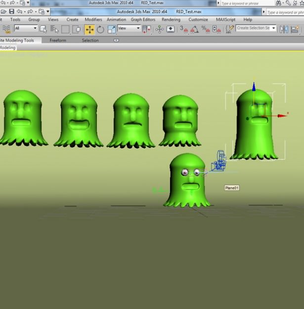 Green octopus 3D model_3