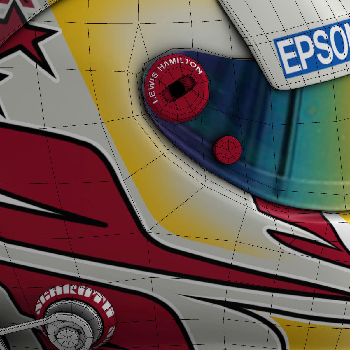 3D model Lewis Hamilton Helmet 2015 VR / AR / low-poly | CGTrader