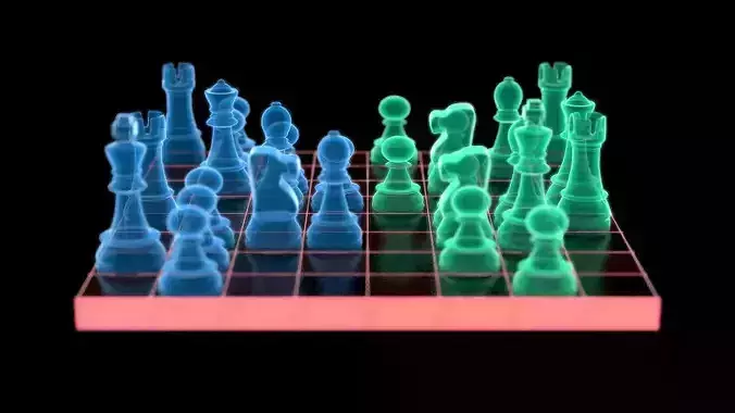 Holographic Chess Set Free 3D model